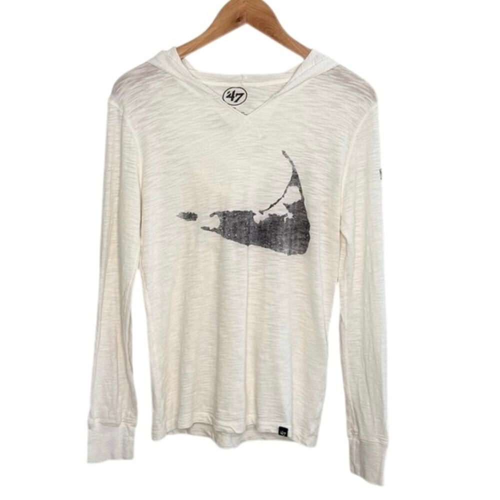 47' brand slub-knit long sleeve NANTUCKET tshirt with hood size small